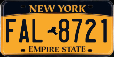 NY license plate FAL8721