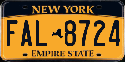 NY license plate FAL8724
