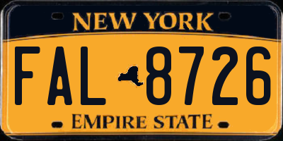 NY license plate FAL8726