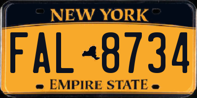 NY license plate FAL8734
