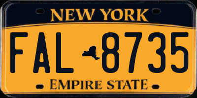 NY license plate FAL8735