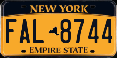 NY license plate FAL8744