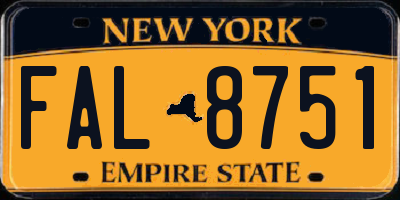 NY license plate FAL8751
