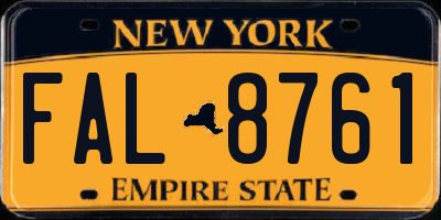 NY license plate FAL8761