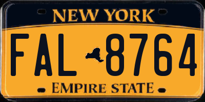 NY license plate FAL8764