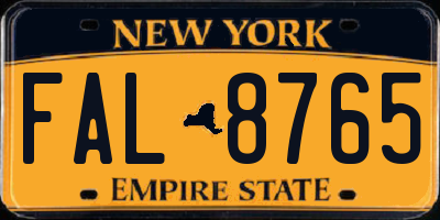 NY license plate FAL8765