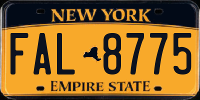 NY license plate FAL8775