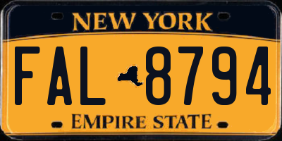 NY license plate FAL8794