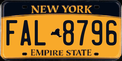 NY license plate FAL8796