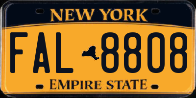 NY license plate FAL8808