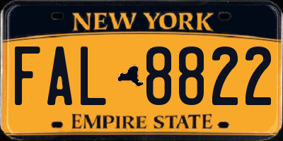 NY license plate FAL8822