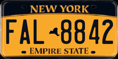 NY license plate FAL8842