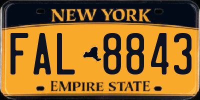 NY license plate FAL8843