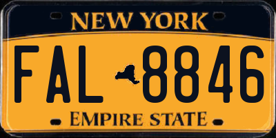 NY license plate FAL8846