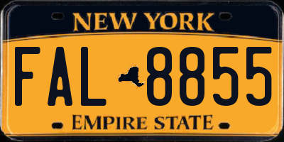 NY license plate FAL8855