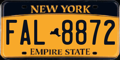 NY license plate FAL8872