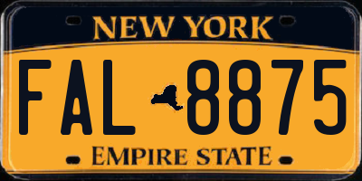 NY license plate FAL8875