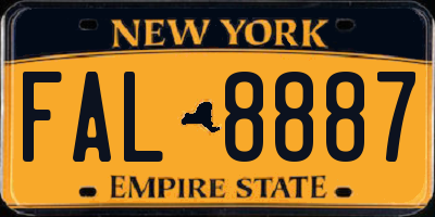 NY license plate FAL8887