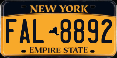 NY license plate FAL8892