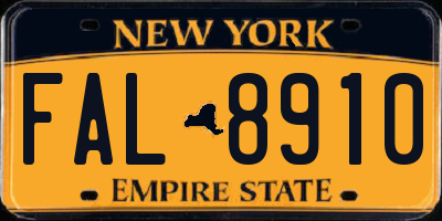 NY license plate FAL8910