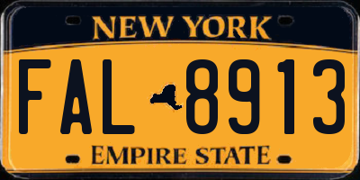 NY license plate FAL8913