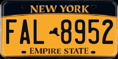 NY license plate FAL8952