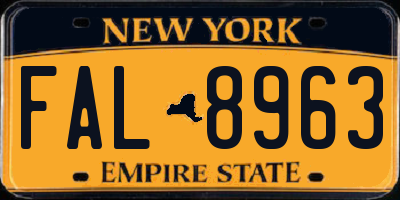 NY license plate FAL8963