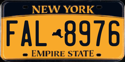 NY license plate FAL8976