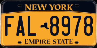NY license plate FAL8978