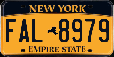 NY license plate FAL8979