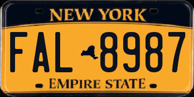 NY license plate FAL8987