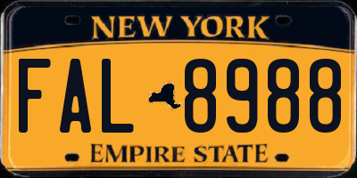 NY license plate FAL8988