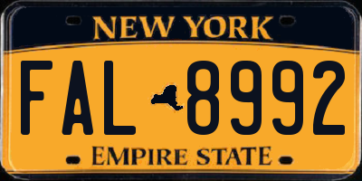 NY license plate FAL8992