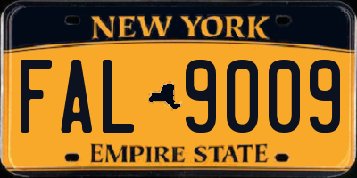 NY license plate FAL9009