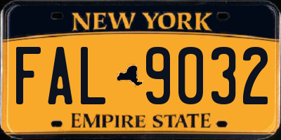 NY license plate FAL9032