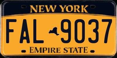 NY license plate FAL9037