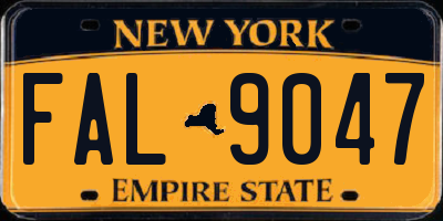 NY license plate FAL9047