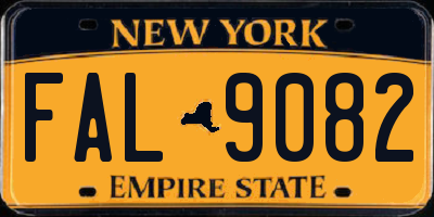 NY license plate FAL9082