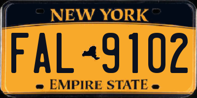 NY license plate FAL9102