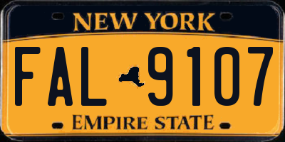 NY license plate FAL9107
