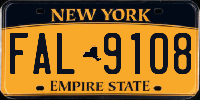 NY license plate FAL9108