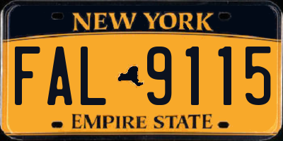 NY license plate FAL9115