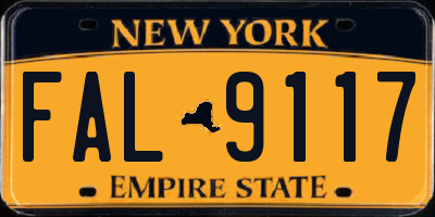 NY license plate FAL9117