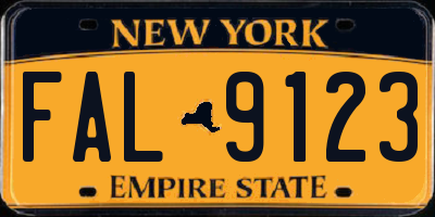 NY license plate FAL9123