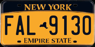 NY license plate FAL9130
