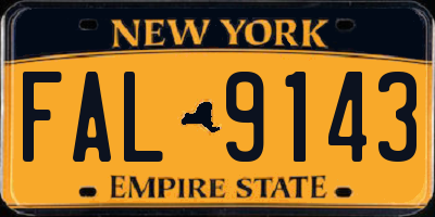 NY license plate FAL9143