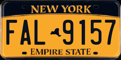 NY license plate FAL9157