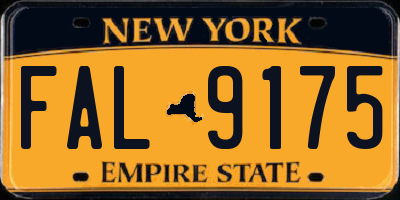NY license plate FAL9175