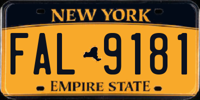 NY license plate FAL9181
