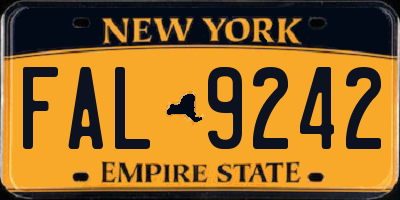 NY license plate FAL9242
